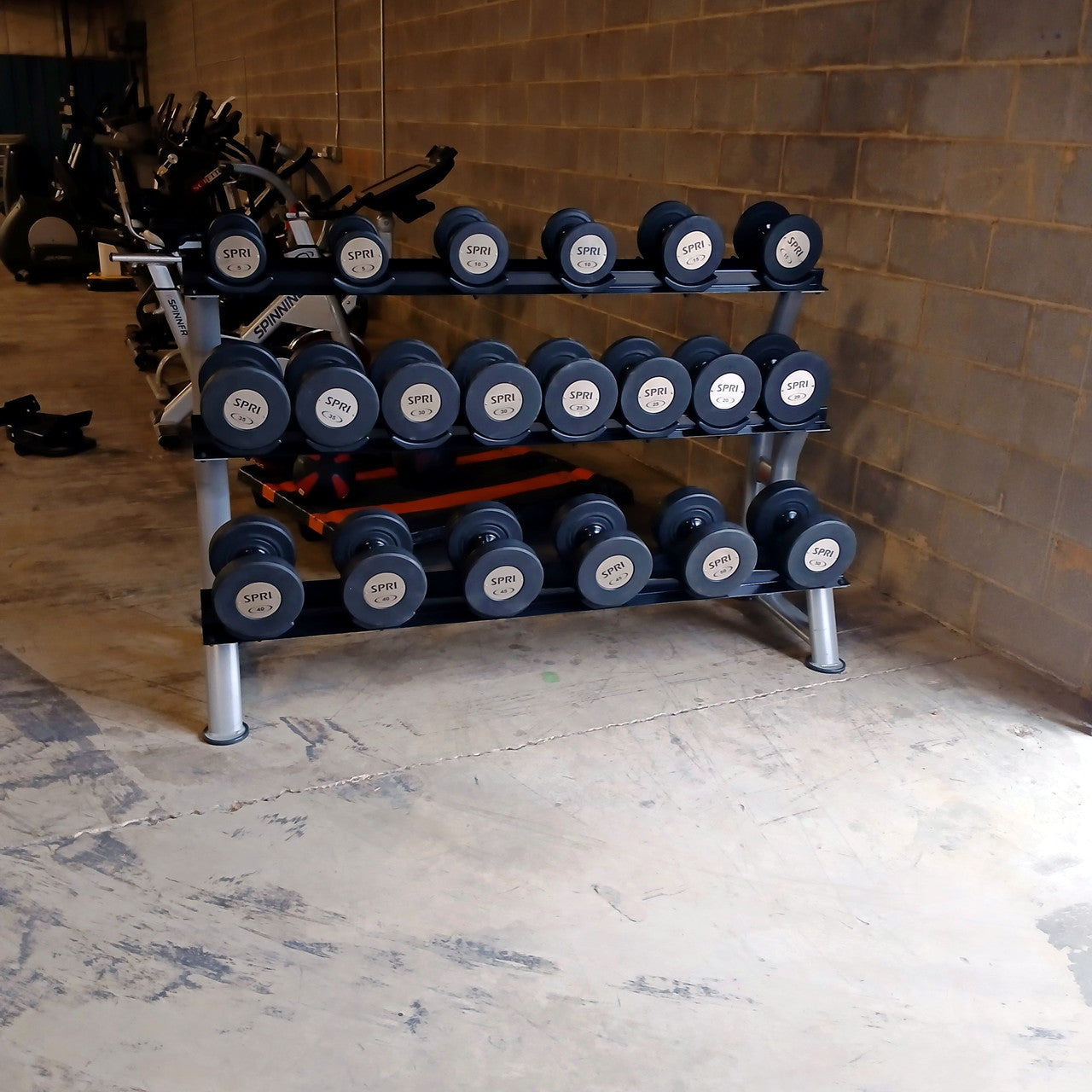 SPRI Urethane Dumbbell Set 5-50lbs w Rack