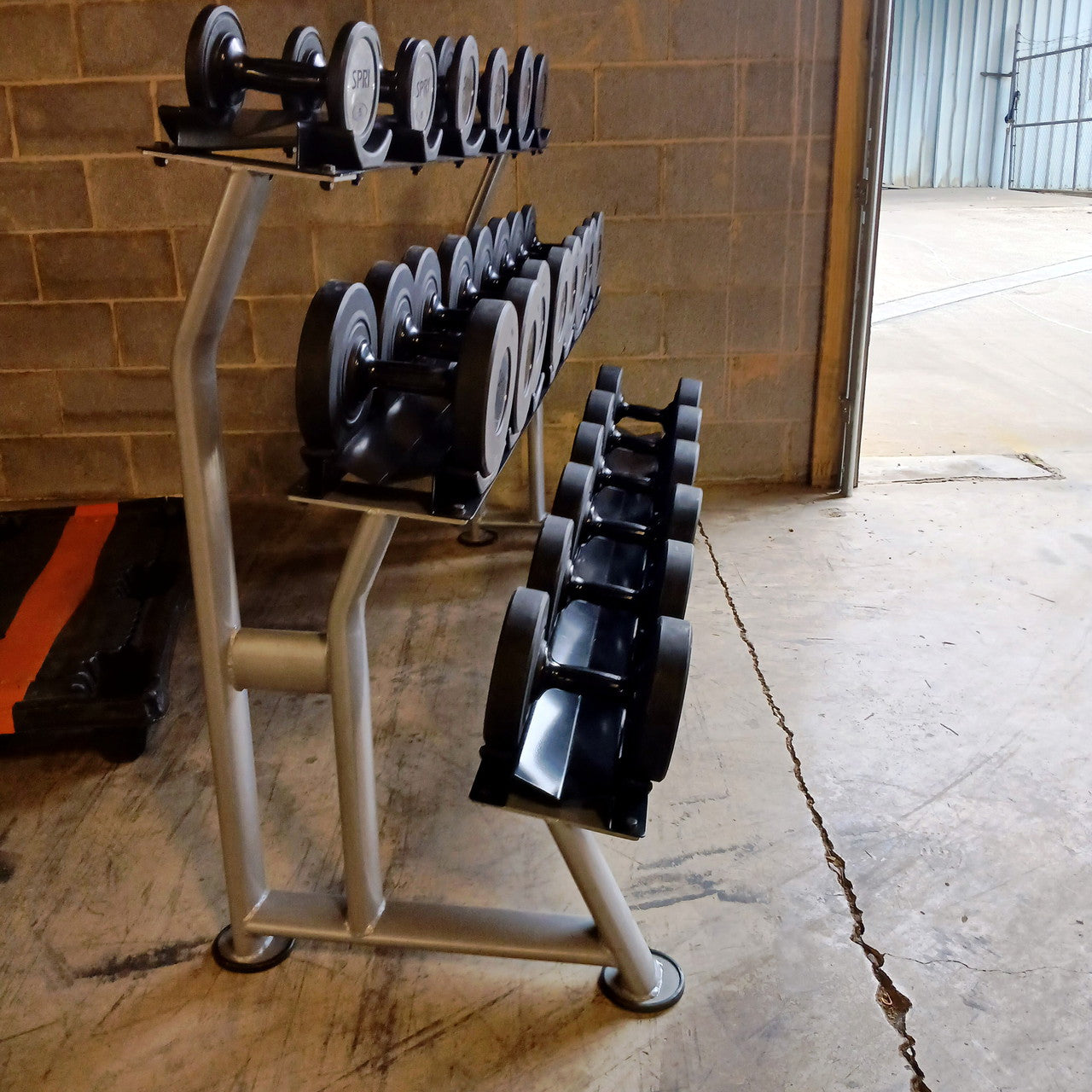 SPRI Urethane Dumbbell Set 5-50lbs w Rack