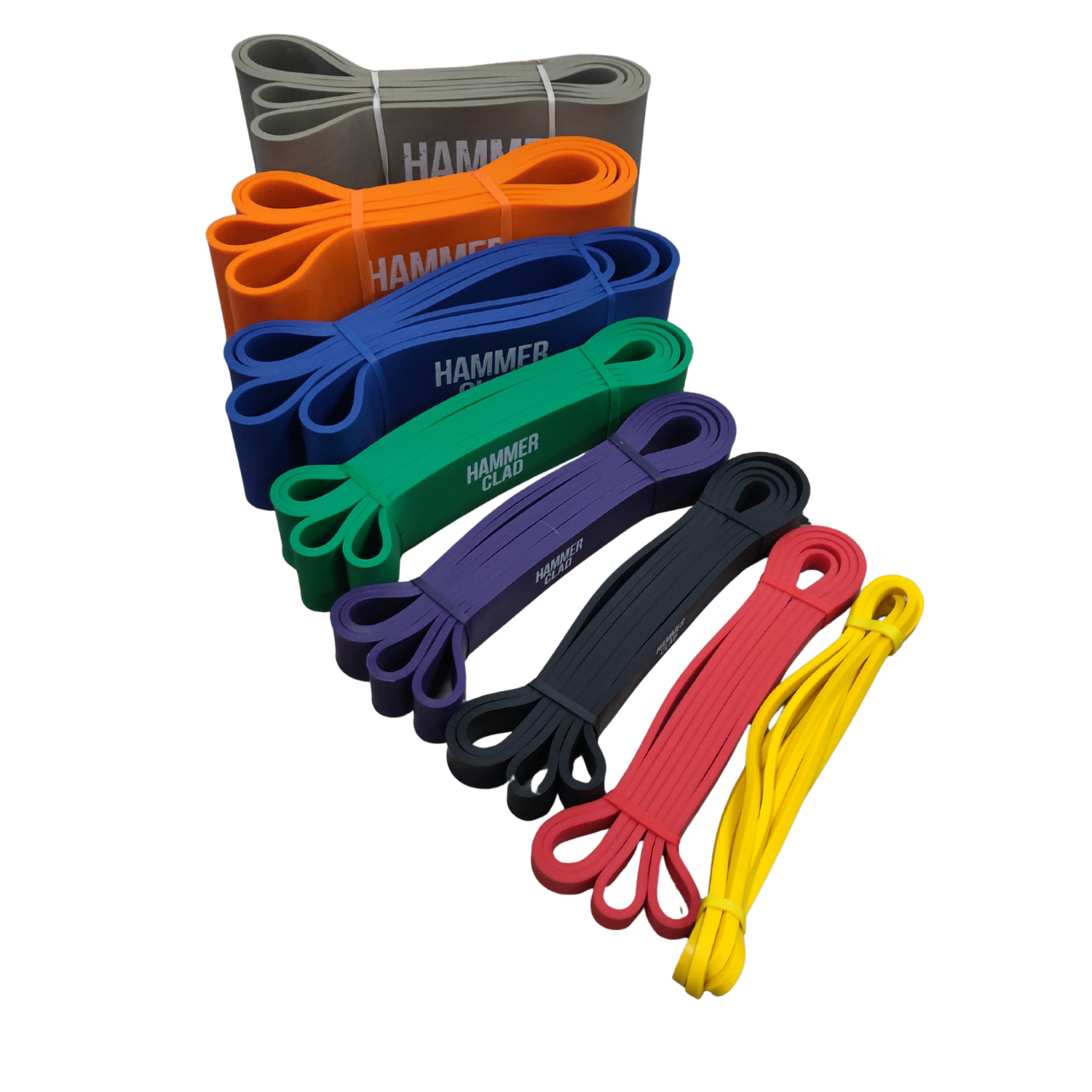 Hammer Clad 8-Piece Resistance Band Set – Latex Pull-Up Assist, Strength Training & Mobility Bands