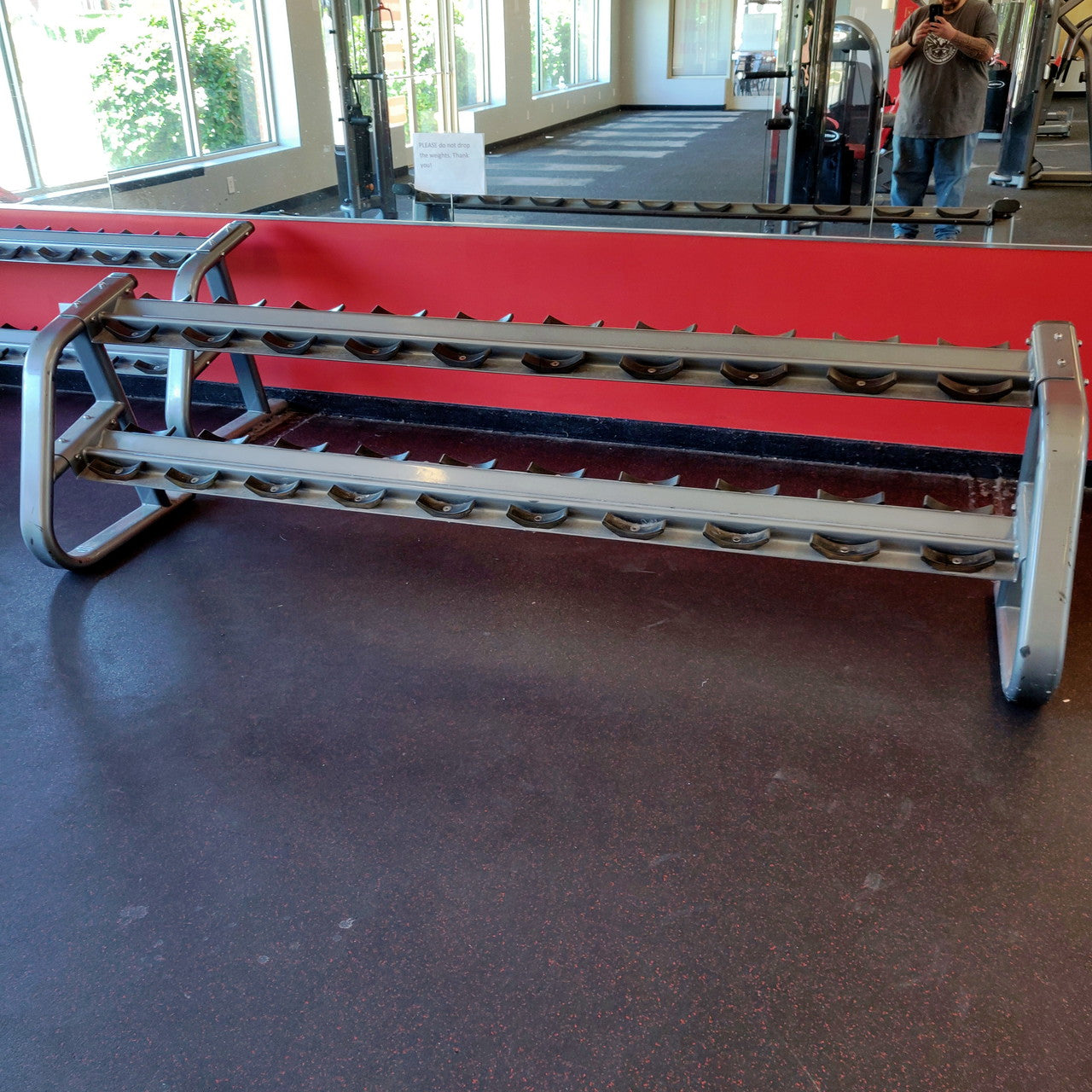 Pro-Style GP Urethane Dumbbell Set (5lb-100lb) with Matrix Twin 2-Tier Racks