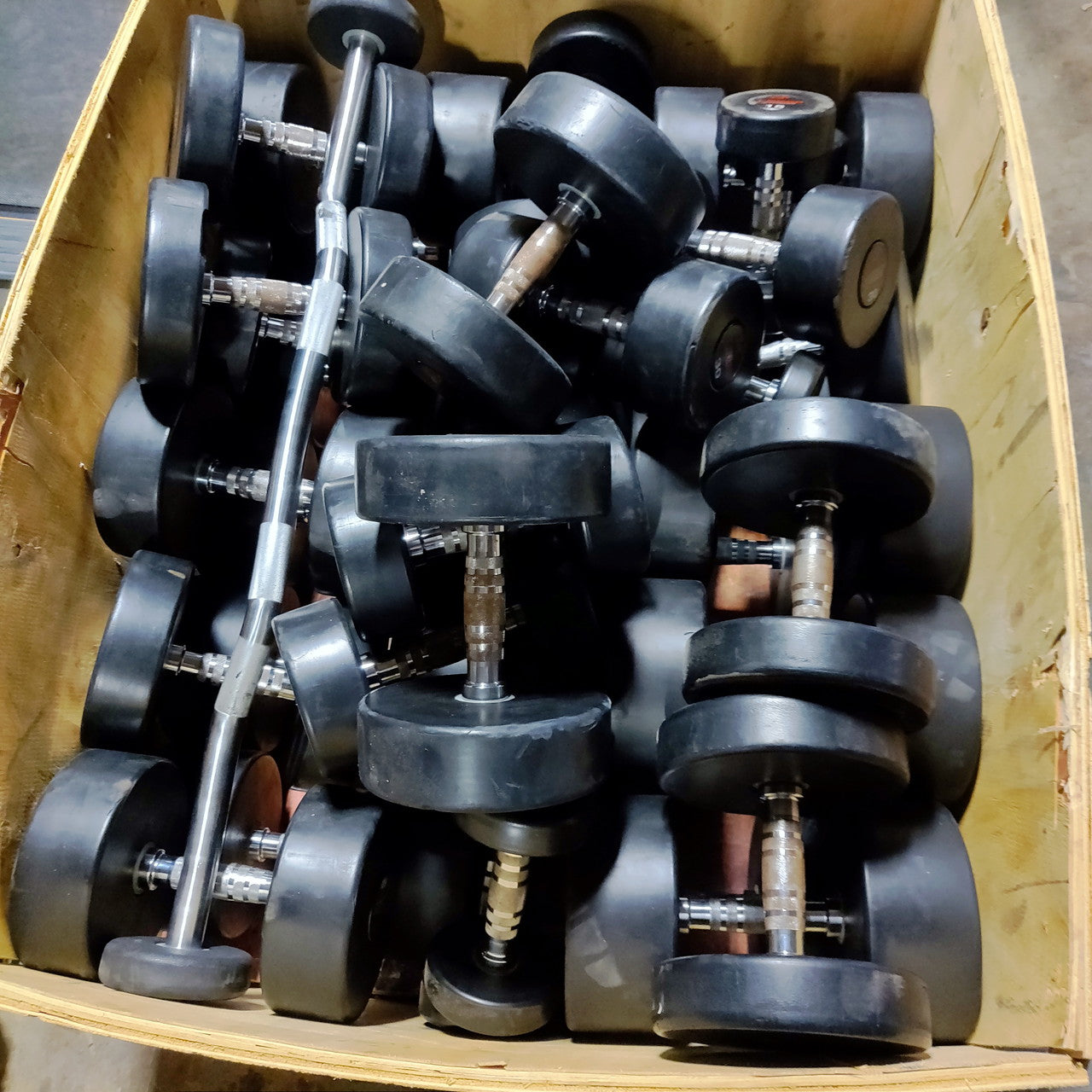 Pro-Style GP Urethane Dumbbell Set (5lb-100lb) with Matrix Twin 2-Tier Racks