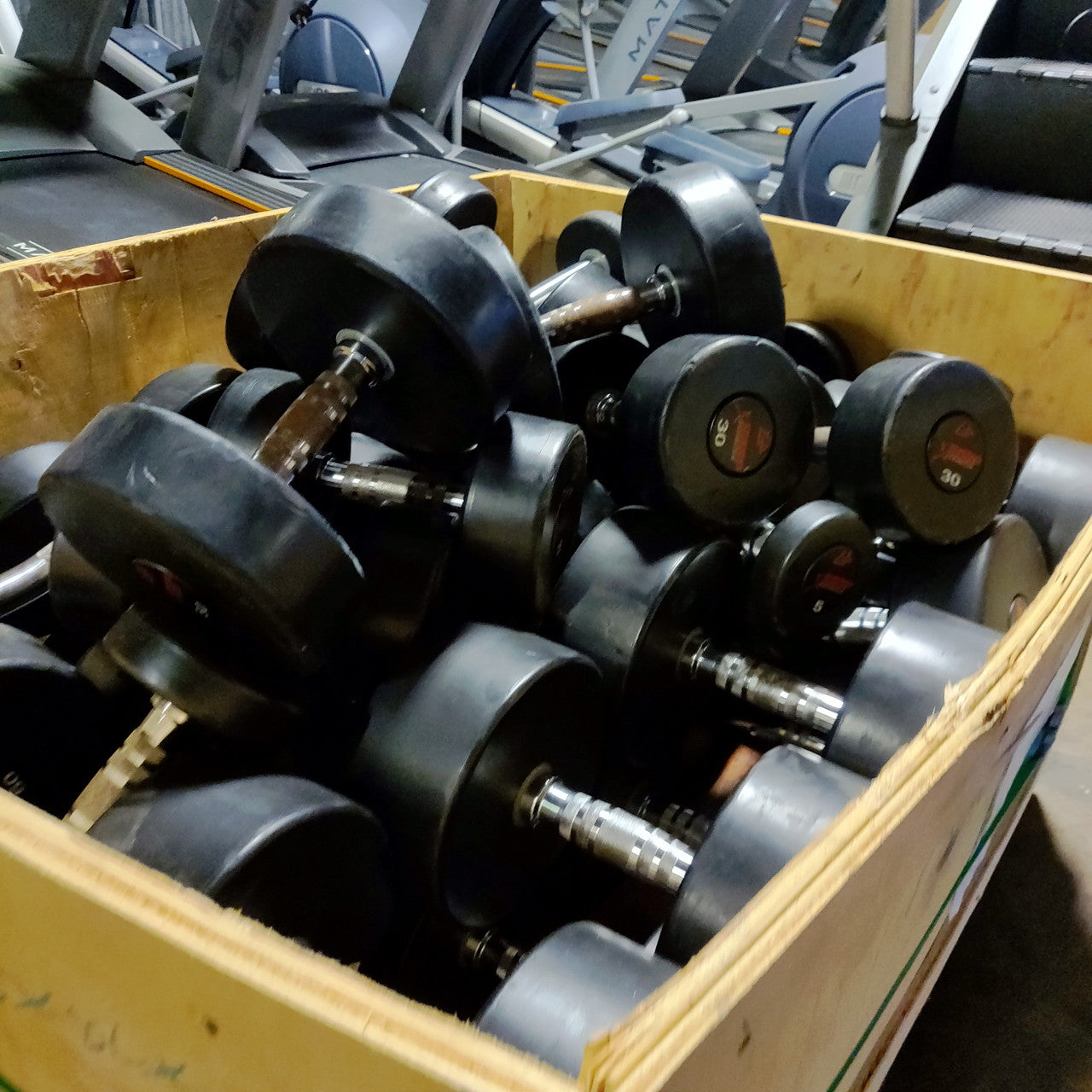 Pro-Style GP Urethane Dumbbell Set (5lb-100lb) with Matrix Twin 2-Tier Racks