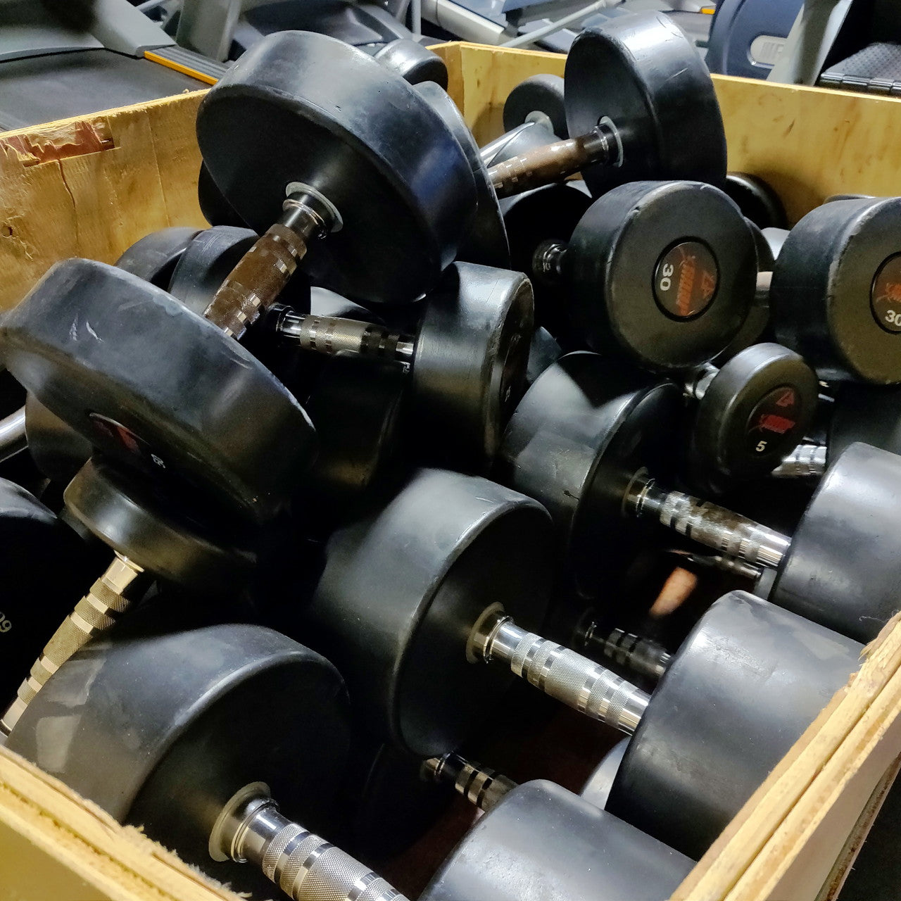 Pro-Style GP Urethane Dumbbell Set (5lb-100lb) with Matrix Twin 2-Tier Racks