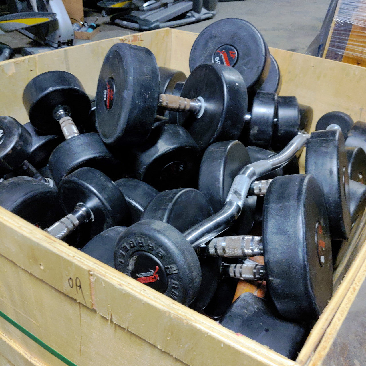 Pro-Style GP Urethane Dumbbell Set (5lb-100lb) with Matrix Twin 2-Tier Racks