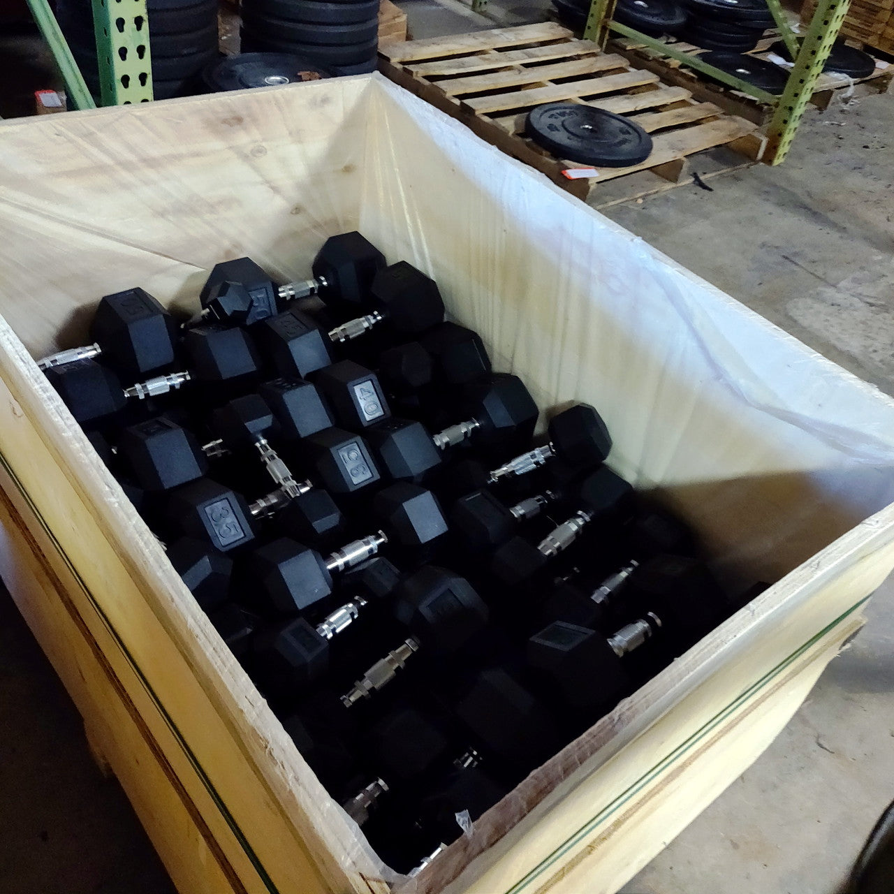 Set of 5-60lb Rubber Hex Dumbbells HEAVY DUTY Commercial Grade