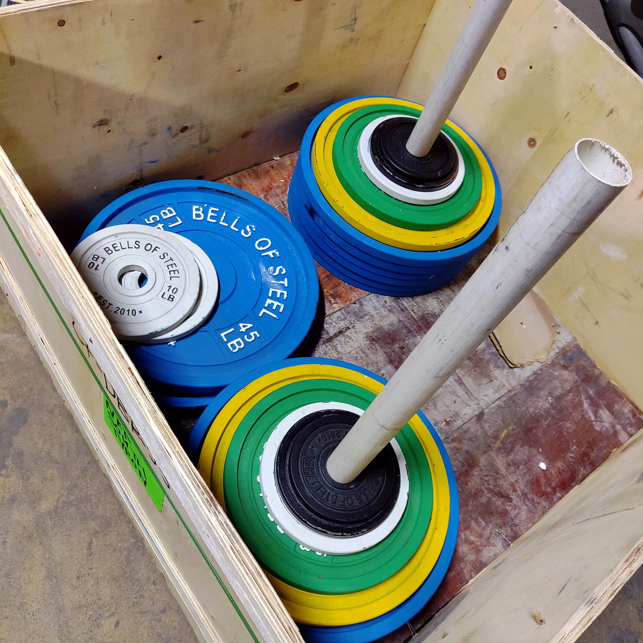 Used Bells of Steel Calibrated Powerlifting Plates - 895 LB Set