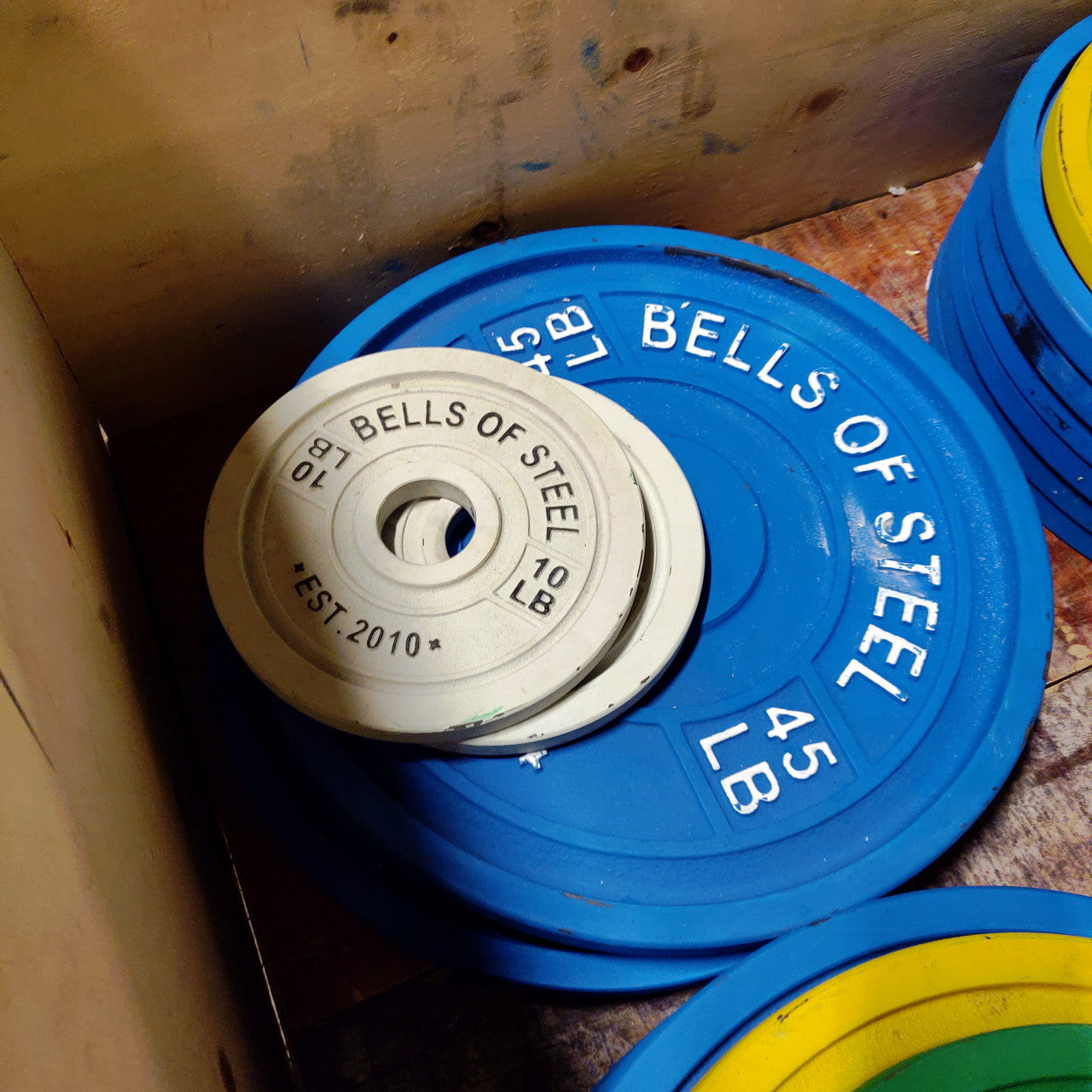 Used Bells of Steel Calibrated Powerlifting Plates - 895 LB Set