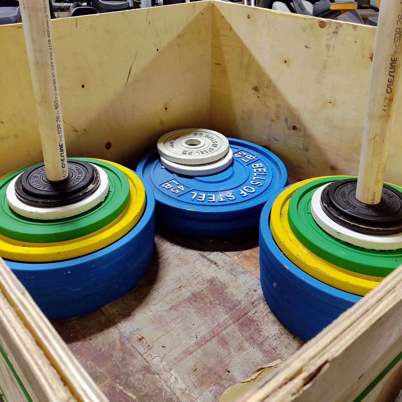 Used Bells of Steel Calibrated Powerlifting Plates - 895 LB Set