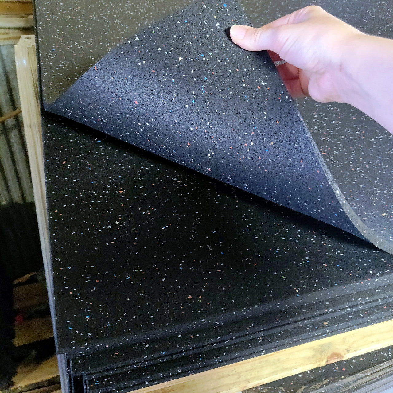 NEW Hammer Clad 8mm Premium Gym Flooring Mats 4' x 6' Confetti Fleck