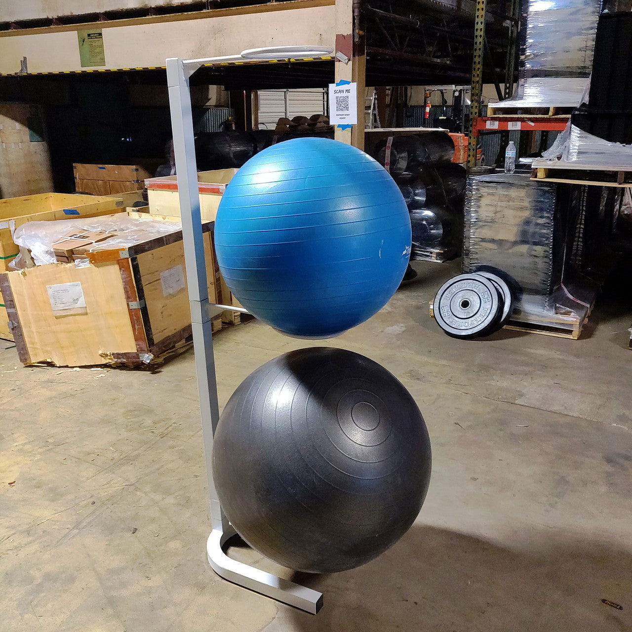Balance Ball Holder (3-Ball Rack) w/ 2 Stability Balls