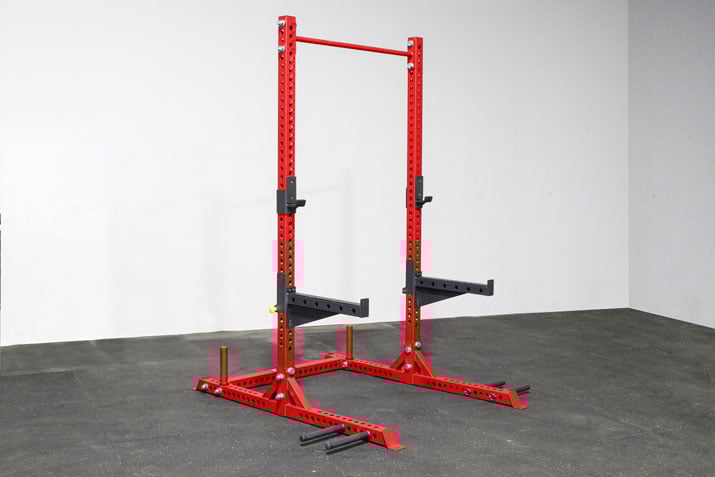 NEW Commercial Half Rack 3x3" Squat Rack with 1" Holes (Multiple Colors) Red