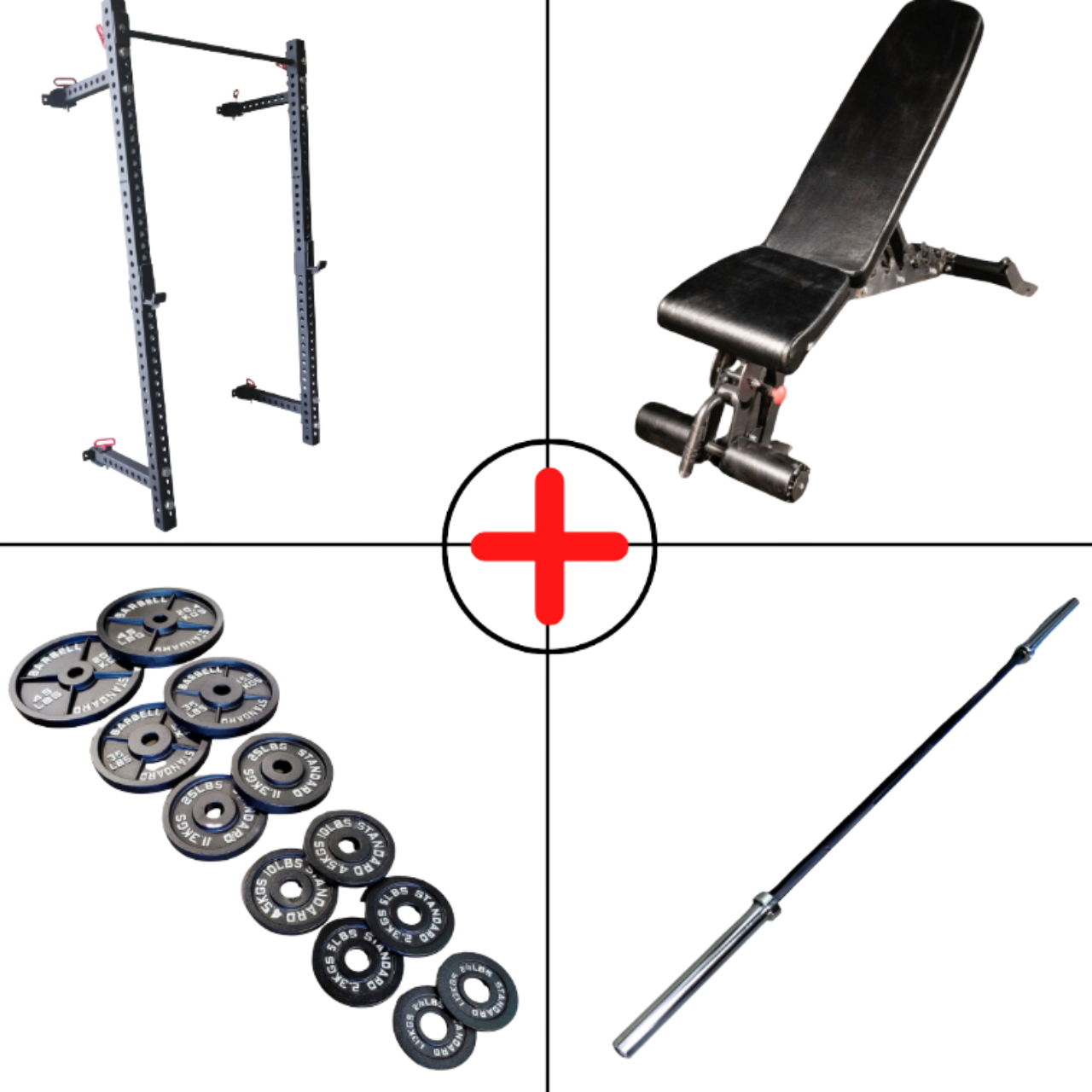 NEW Compact Olympic Plate Home Gym Package