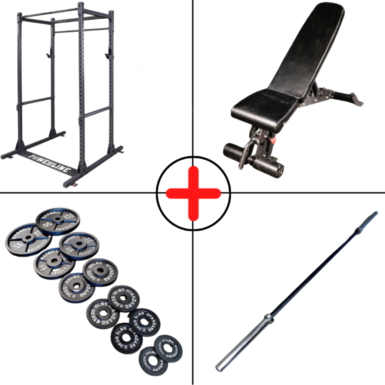 NEW Complete Olympic Plate Home Gym Package