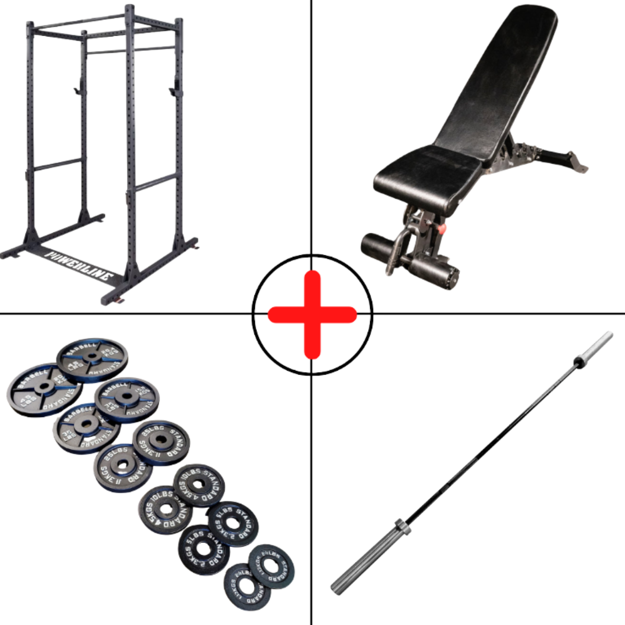 NEW Complete Olympic Plate Home Gym Package