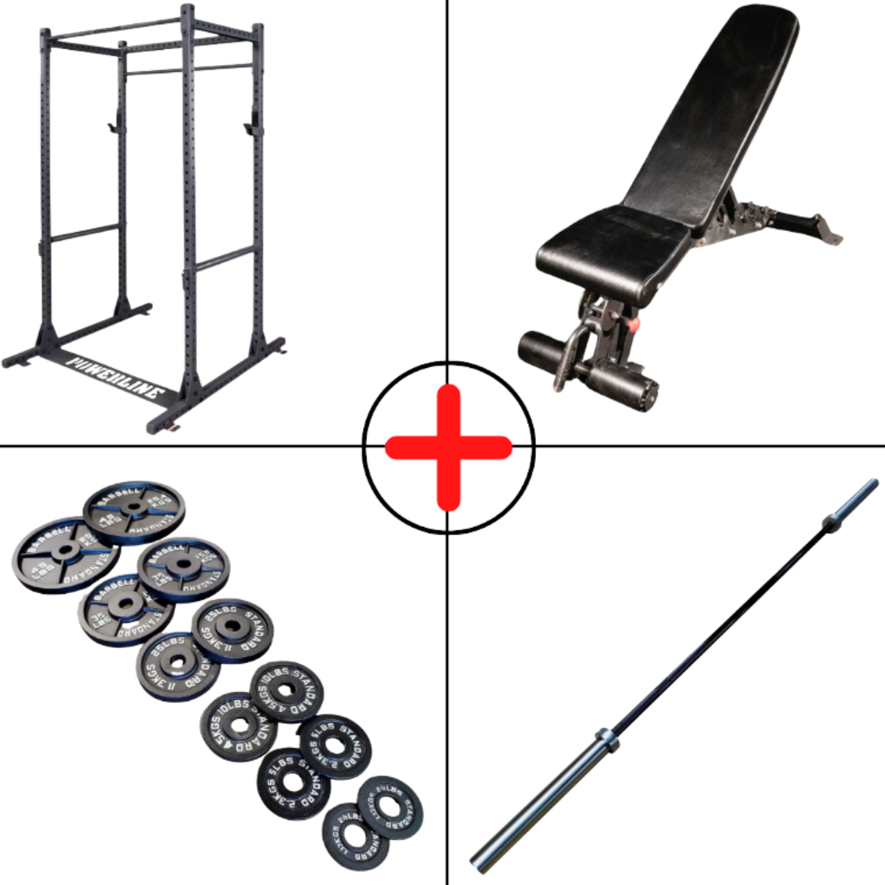 NEW Complete Olympic Plate Home Gym Package