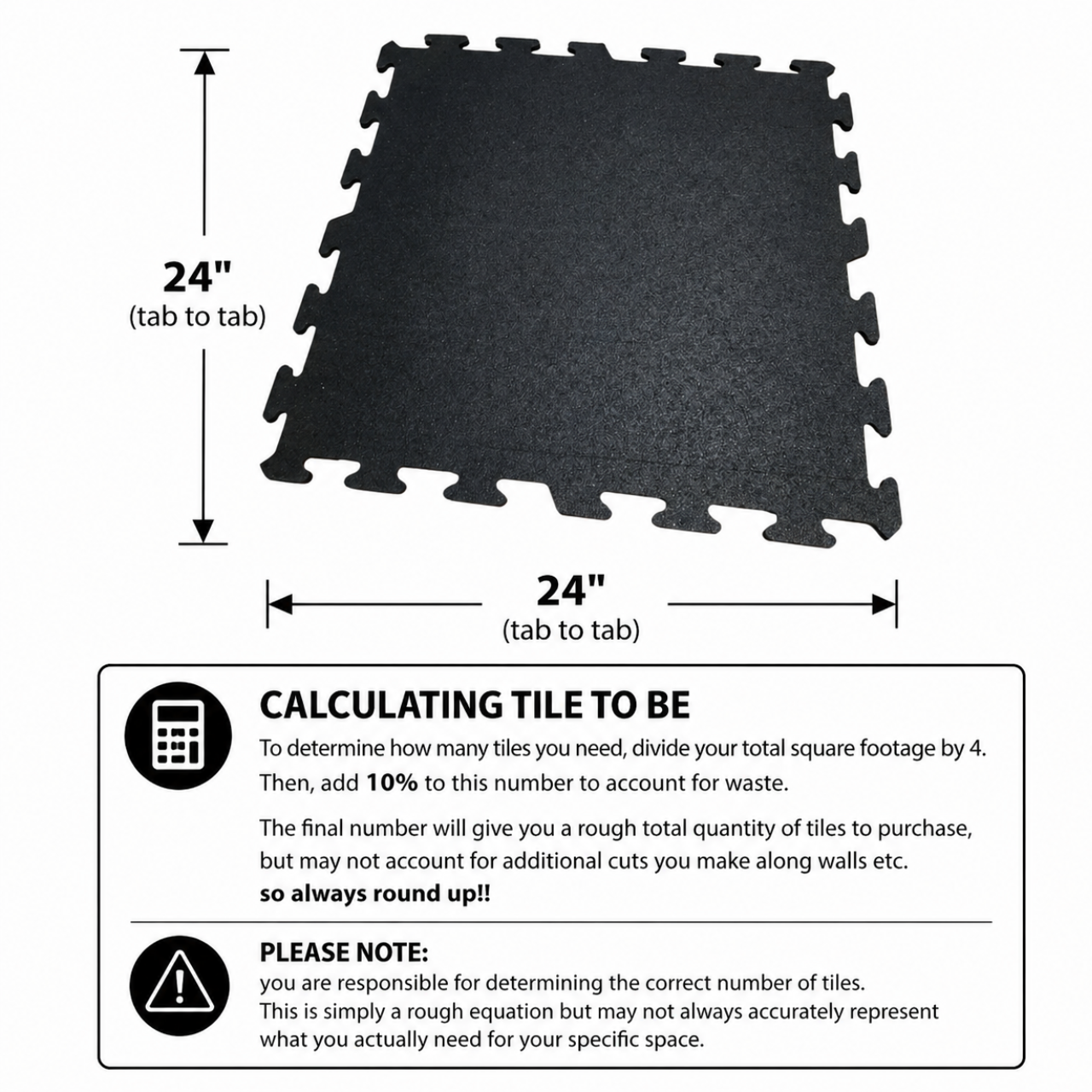 NEW Hammer Clad 1/4" Premium Rubber Floor Tiles and Interlocking Gym Tile Flooring