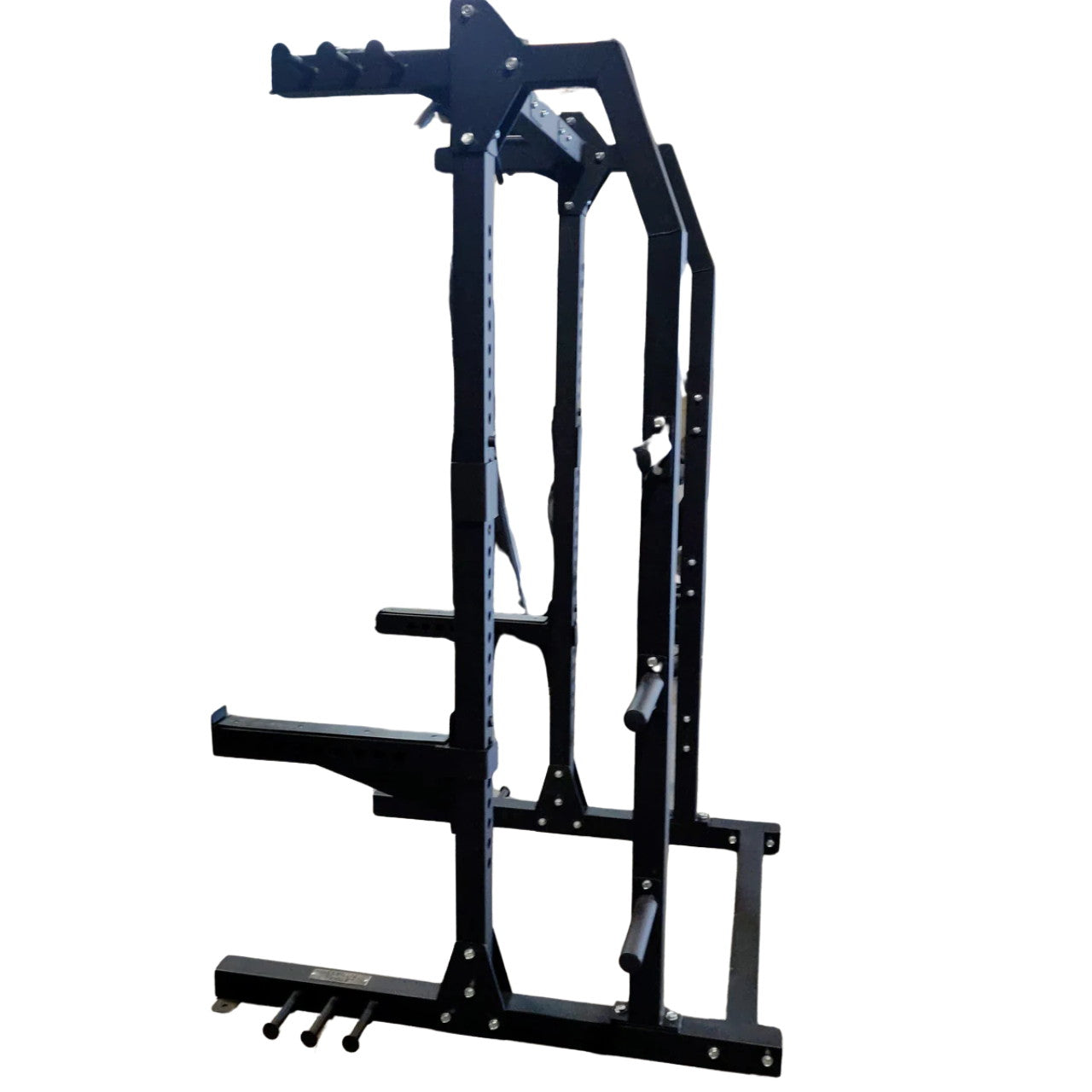 NEW Lethal Fitness Half Rack Squat Rack with Band Pegs, Storage