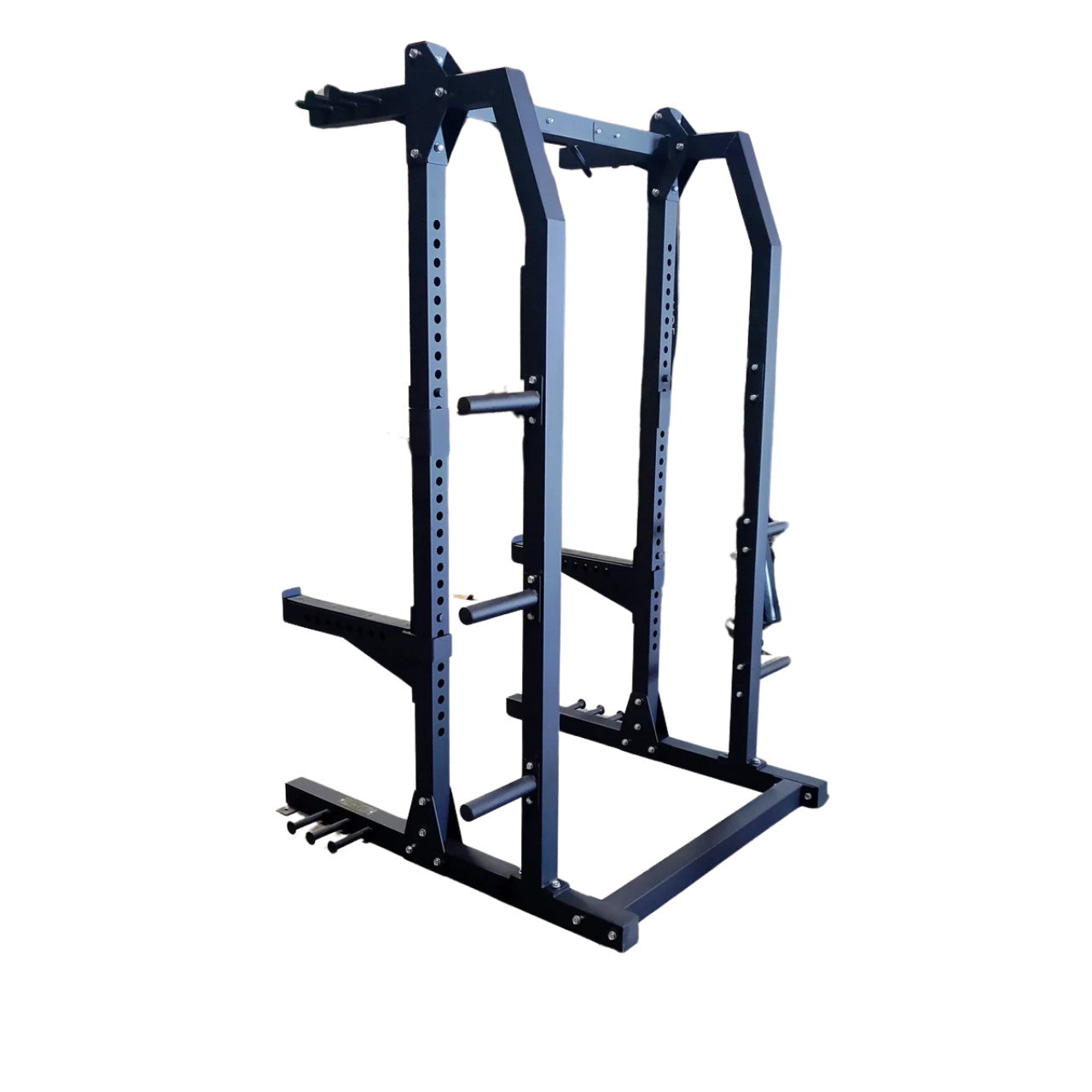 NEW Lethal Fitness Half Rack Squat Rack with Band Pegs, Storage