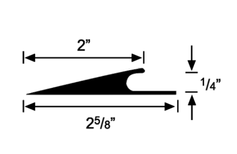 NEW Premium Rubber Transition Strip for Rubber Flooring Reducer Ramp 3/8" or 8mm - Black