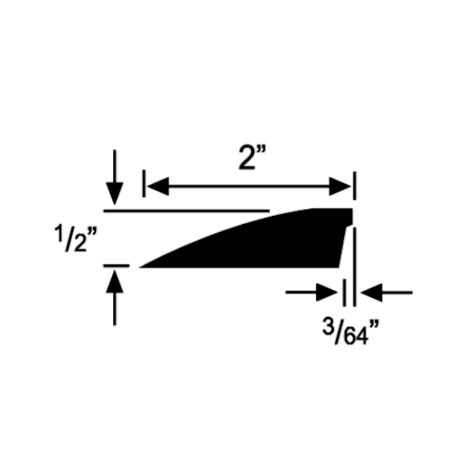 NEW Premium Rubber Transition Strip for Rubber Flooring Reducer Ramp 3/8" or 8mm - Black