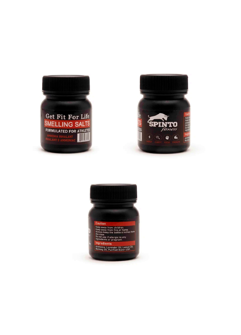 NEW SPINTO FITNESS SMELLING SALTS!!!! FOCUS, INTENSITY, GET MOTIVATED!!! 3-Pack