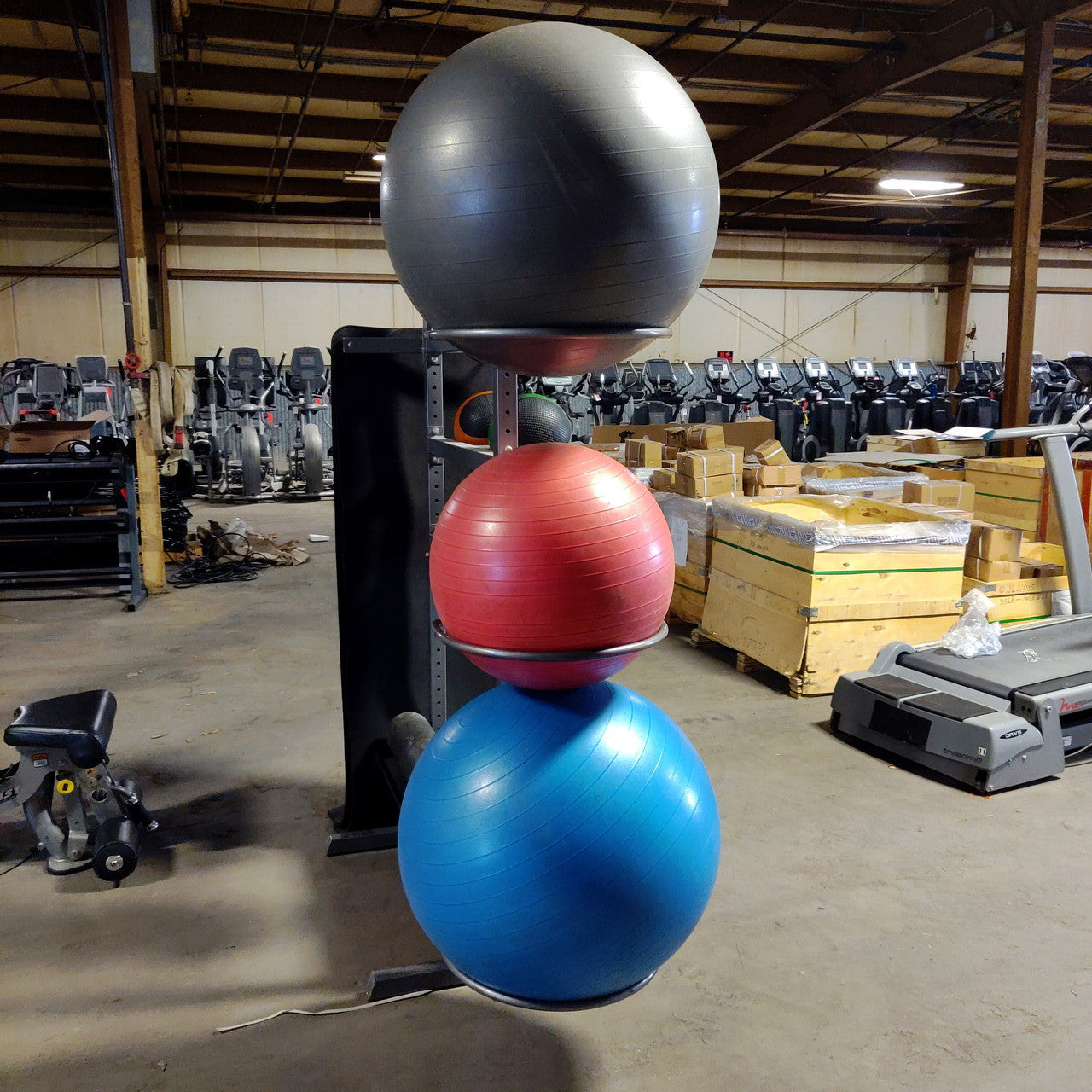 TAG Fitness Versa Accessory Tower Rack with Balance Balls, Medicine Balls, Mats, Rollers