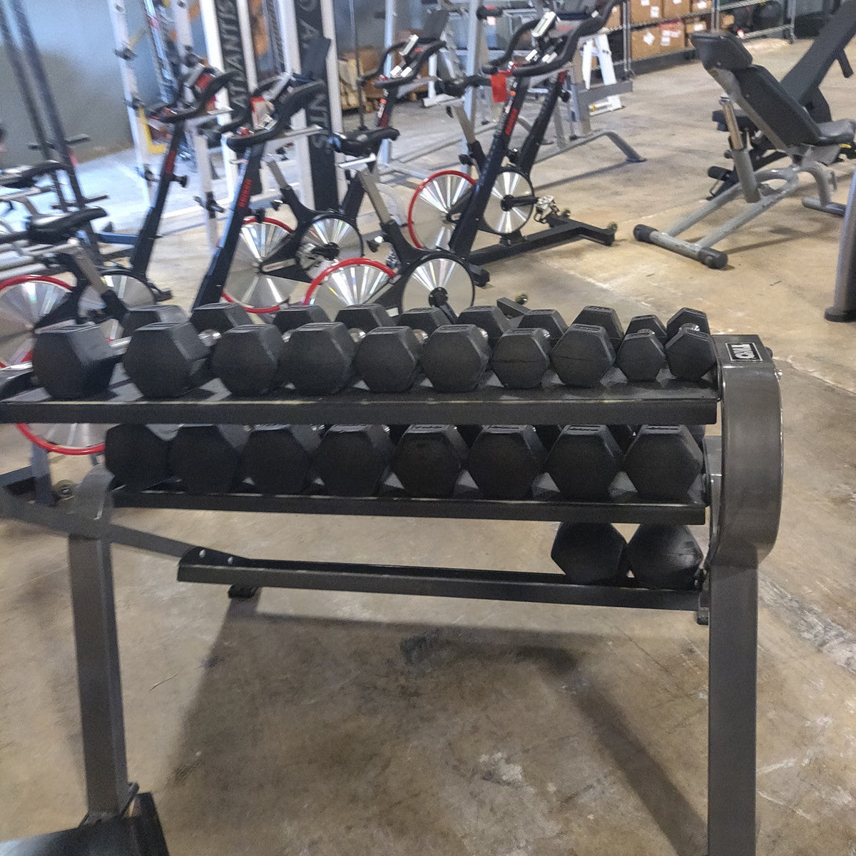 TKO 5-50 Dumbbell Set w/ Three Tier Horizontal Dumbbell Rack