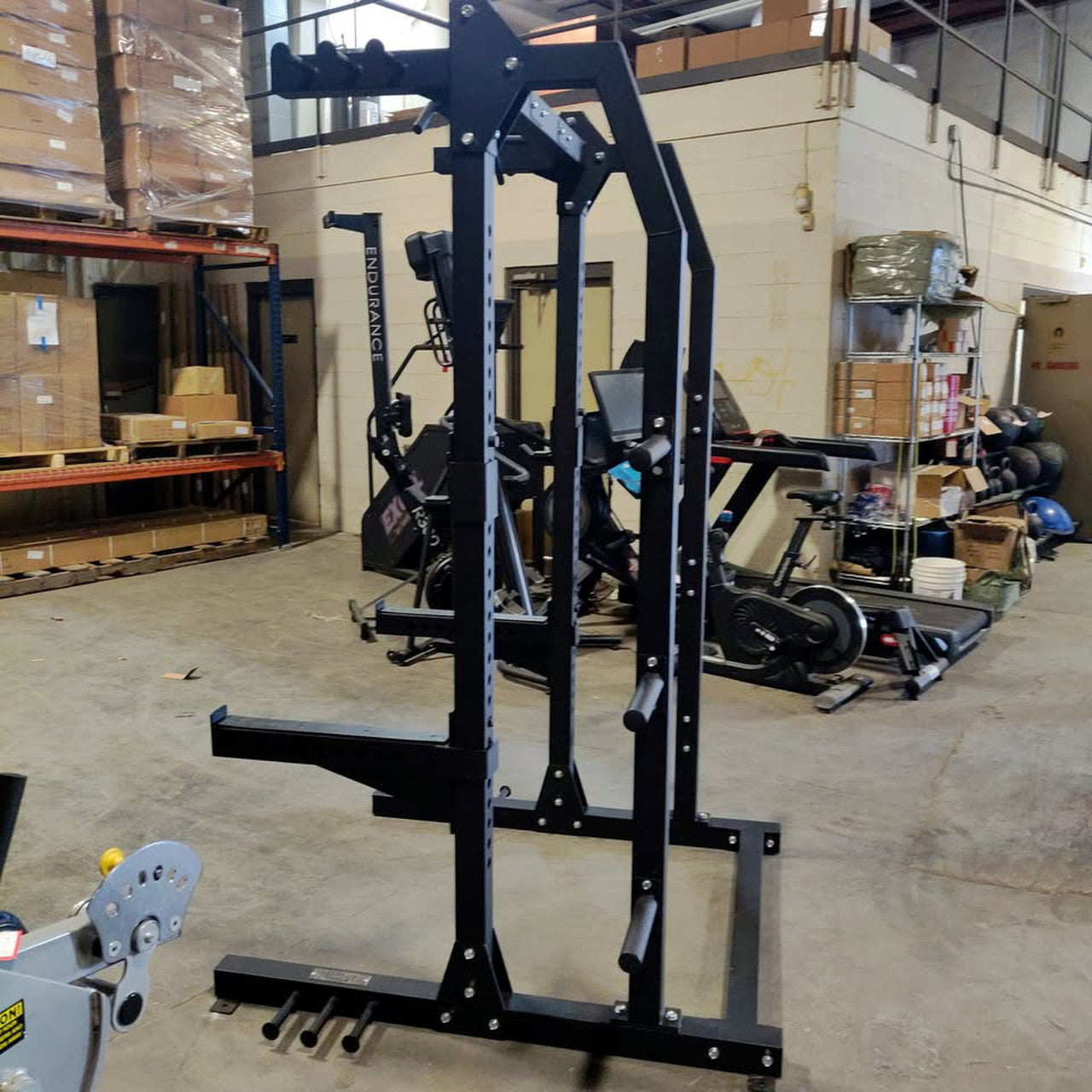 USED Lethal Fitness Half Rack Squat Rack with Band Pegs, Storage