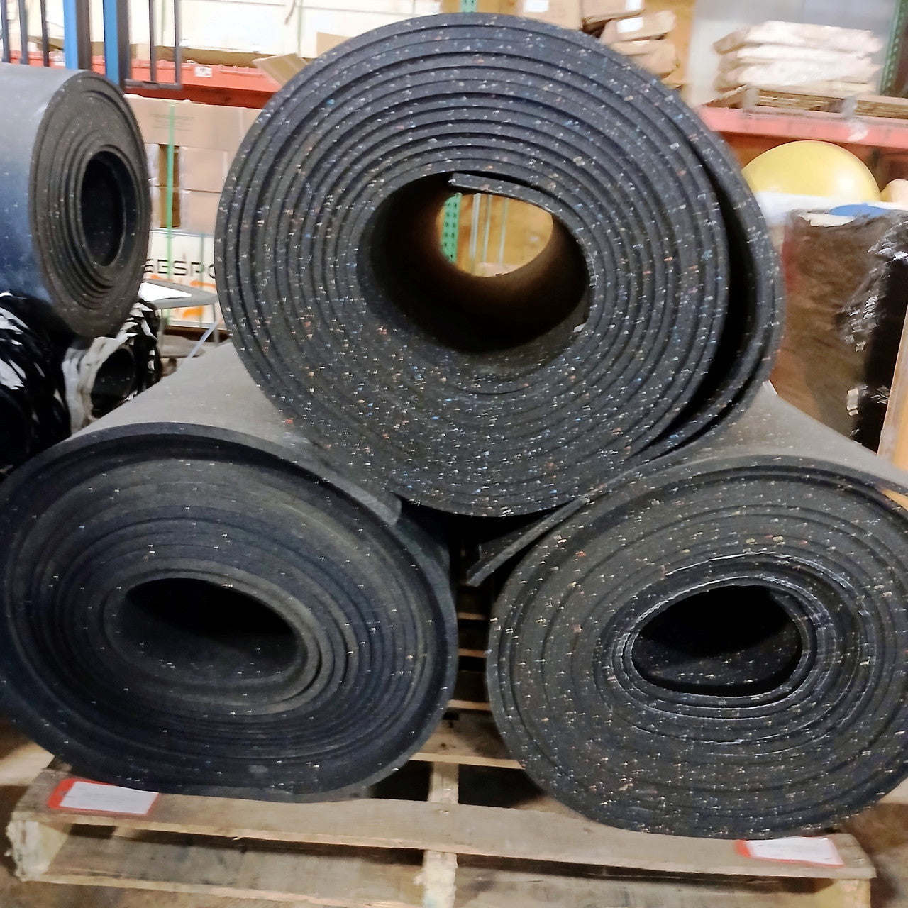 Used Hammer Clad Premium Rubber 1/2" Gym Rolls Gym Flooring- 40 ft Rolls