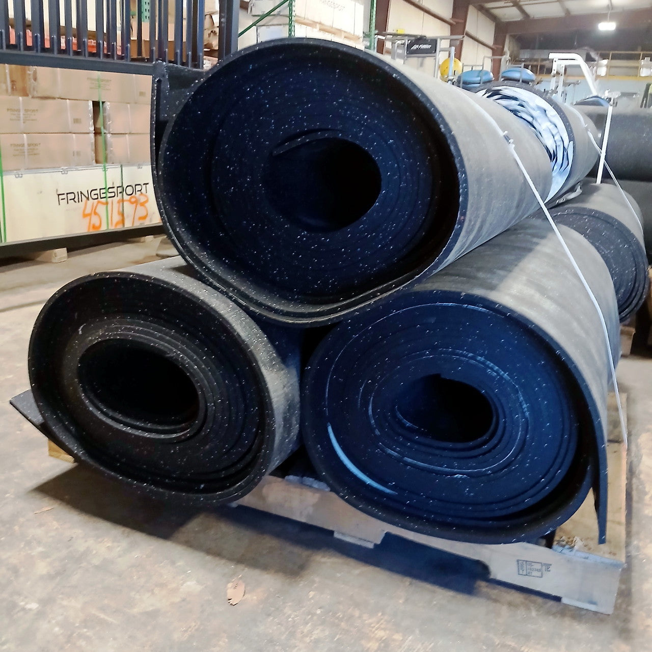 Used Hammer Clad Premium Rubber 1/2" Gym Rolls Gym Flooring- 40 ft Rolls