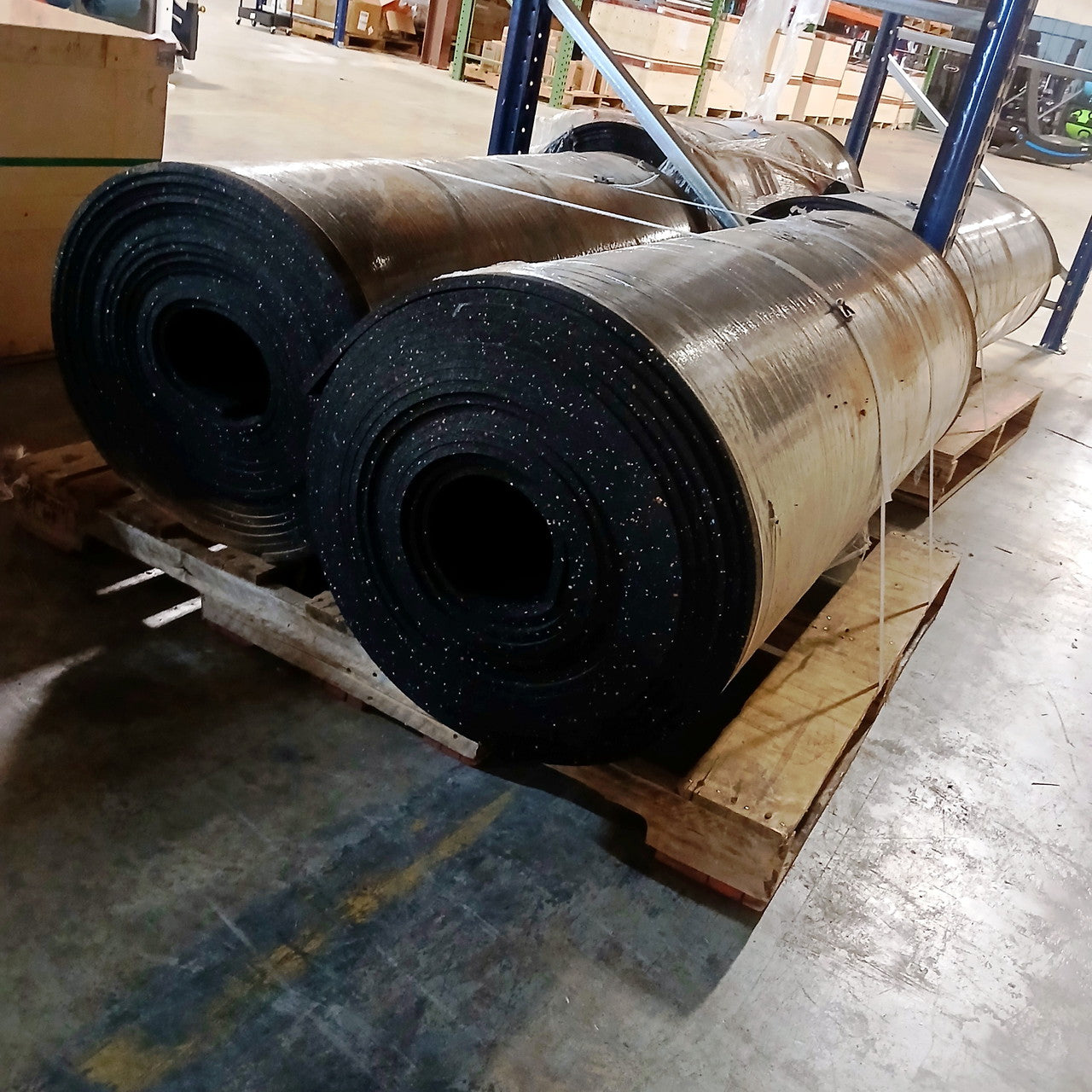 Used Hammer Clad Premium Rubber 1/2" Gym Rolls Gym Flooring- 50 ft Rolls