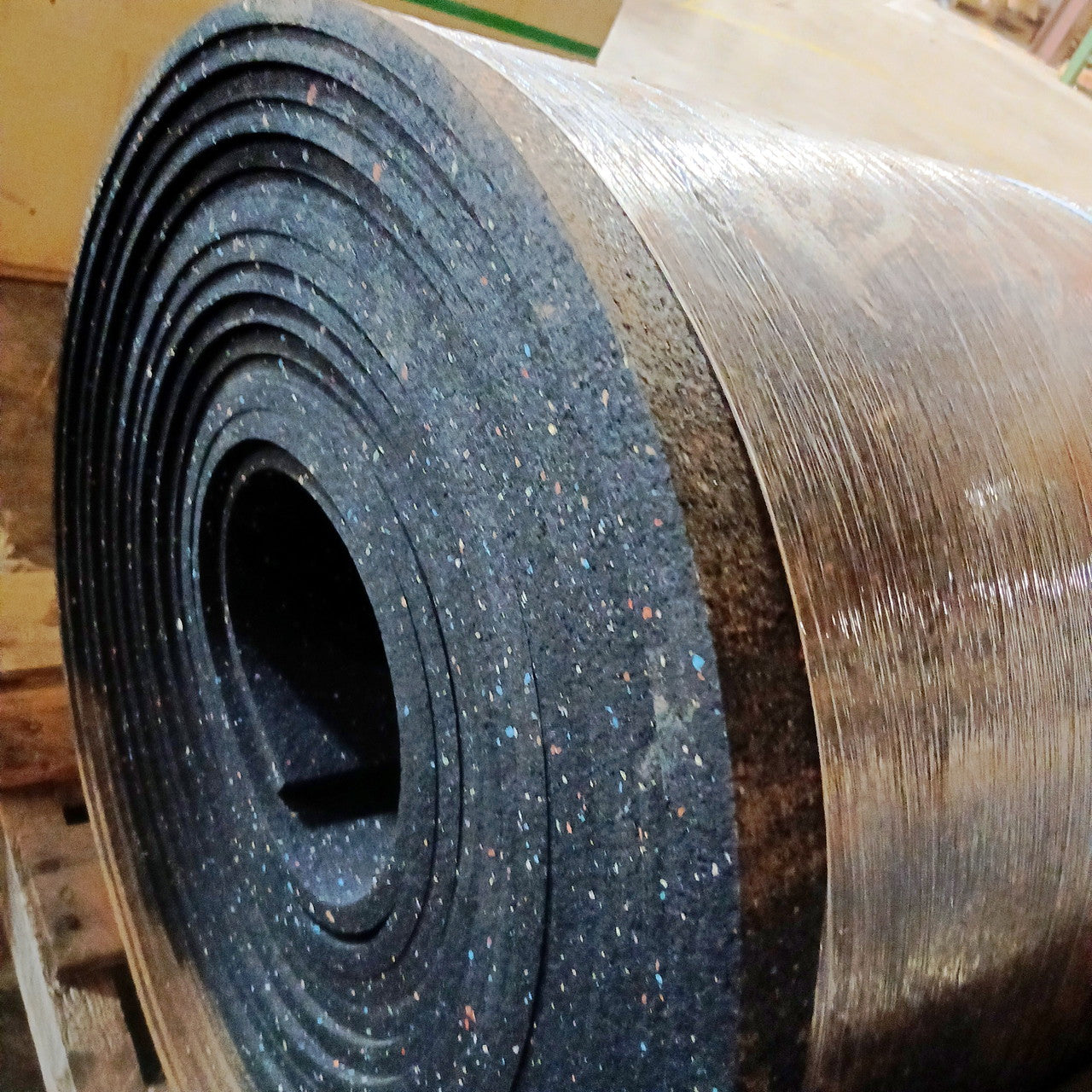 Used Hammer Clad Premium Rubber 1/2" Gym Rolls Gym Flooring- 50 ft Rolls