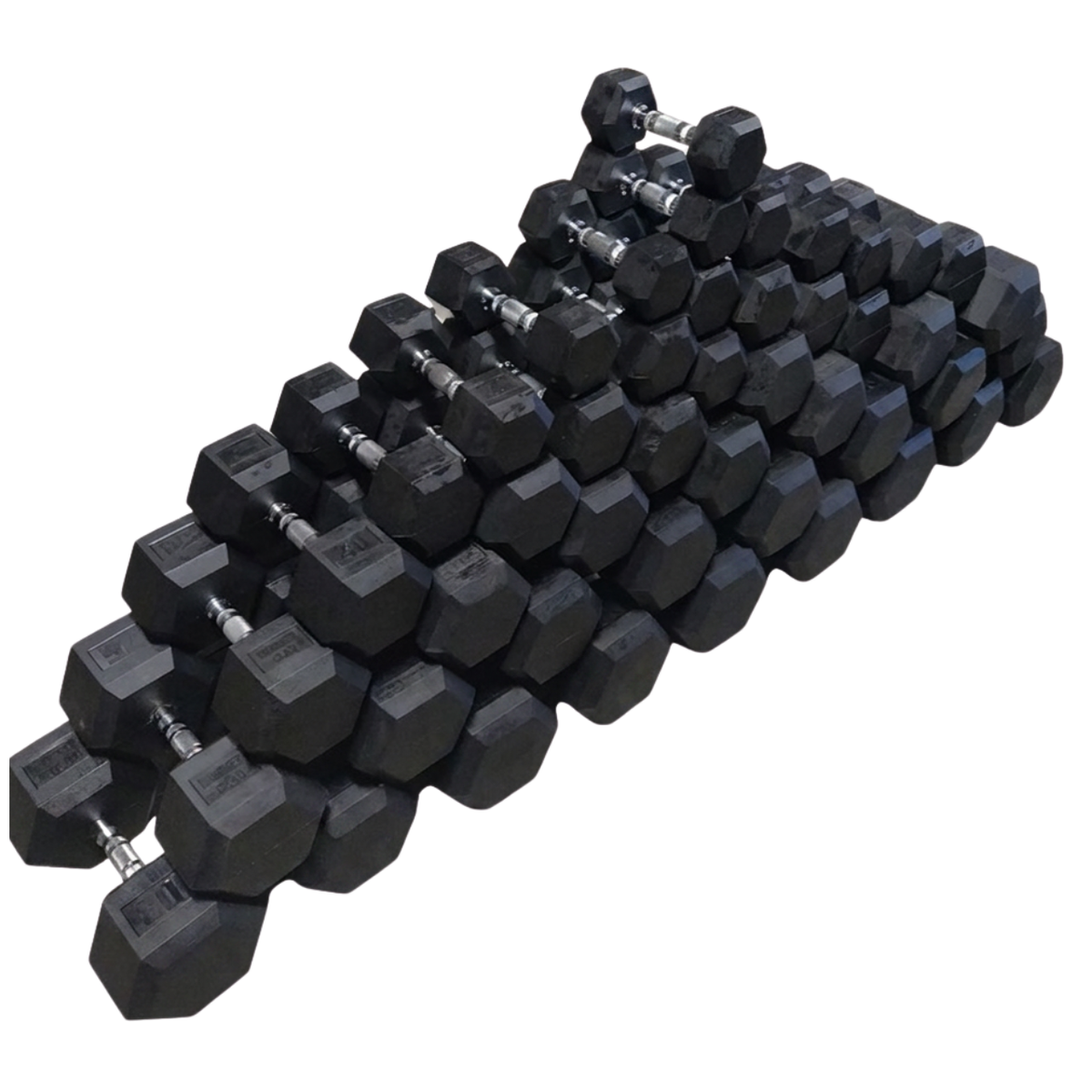 |Free Nationwide Shipping| NEW Hammer Clad Premium Rubber Hex Dumbbells 5–100 lb Set