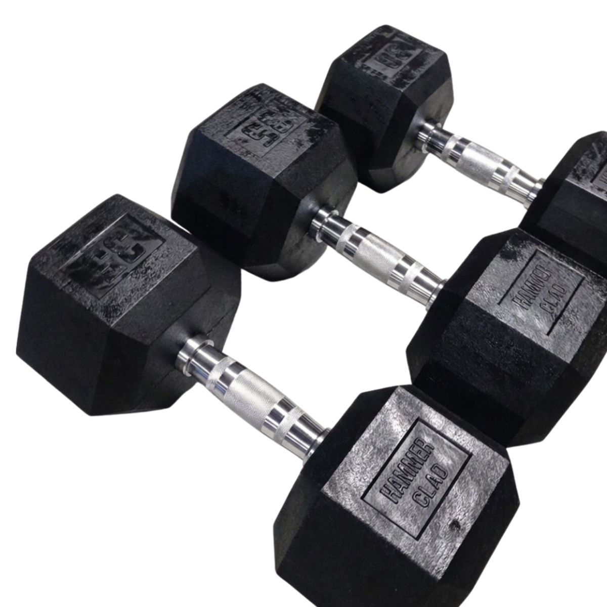 NEW Hammer Clad Premium Rubber Hex Dumbbells – Commercial Grade | Sold in Pairs