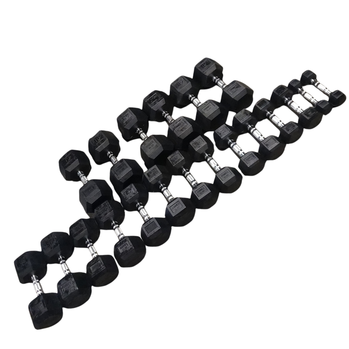|Free Nationwide Shipping| NEW Hammer Clad Premium Rubber Hex Dumbbells 5–50 lb Set
