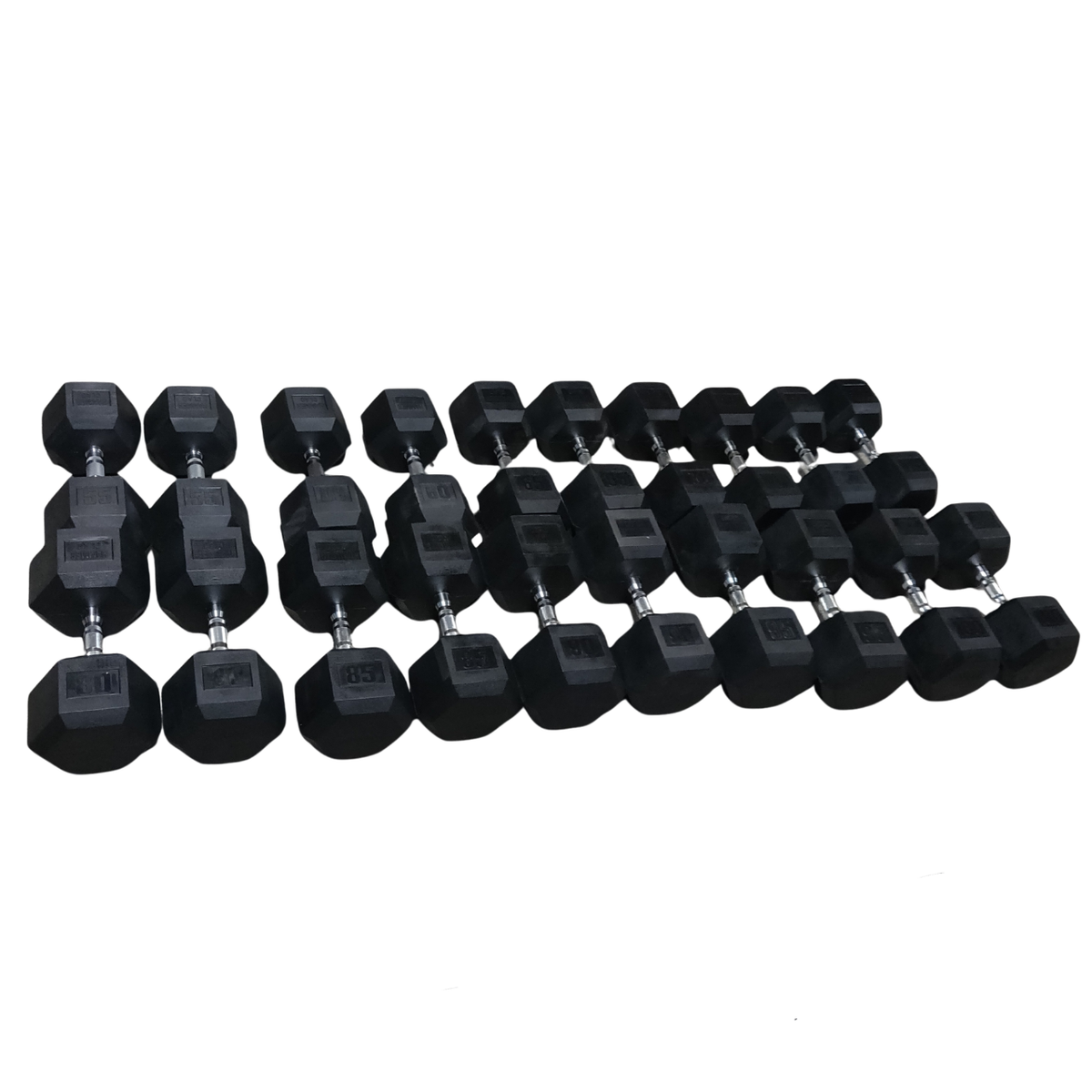 | FREE NATIONWIDE SHIPPING| NEW Hammer Clad Premium Rubber Hex Dumbbell Set 55–100 lb Set