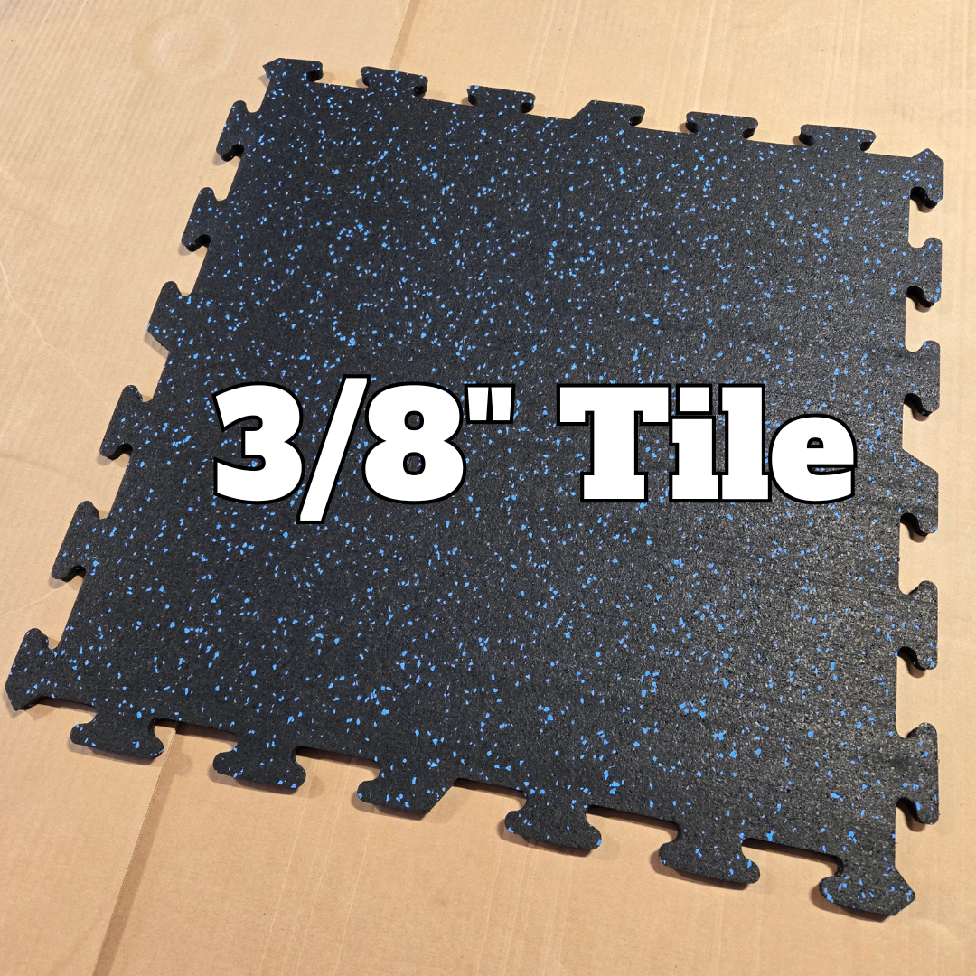 NEW Hammer Clad 3/8" Premium Rubber Floor Tiles and Gym Tile Flooring Interlock (Blem)