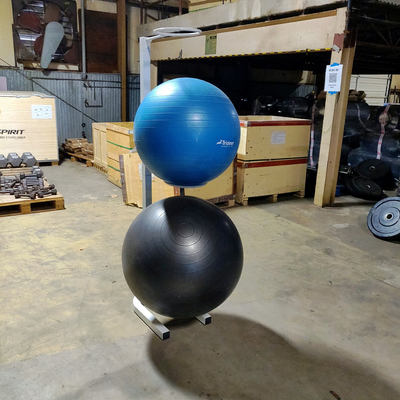 Balance Ball Holder (3-Ball Rack) w/ 2 Stability Balls