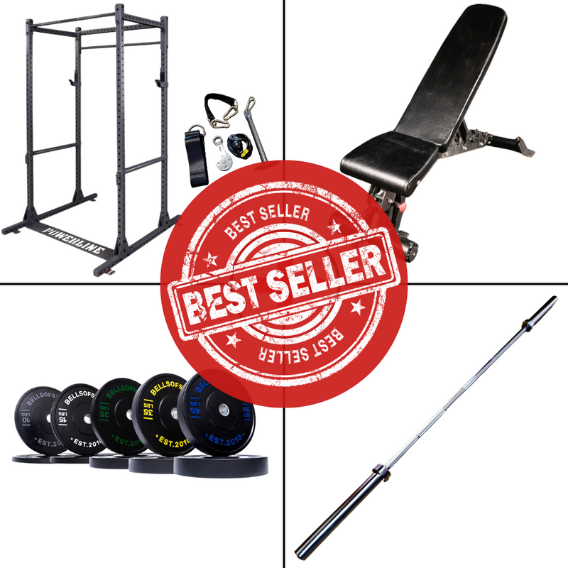Complete Bumper Plate Home Gym Package + Pulley