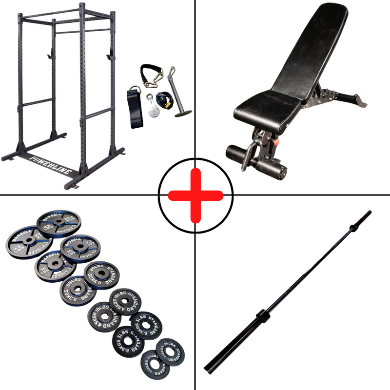 Complete Olympic Plate Home Gym Package Pulley