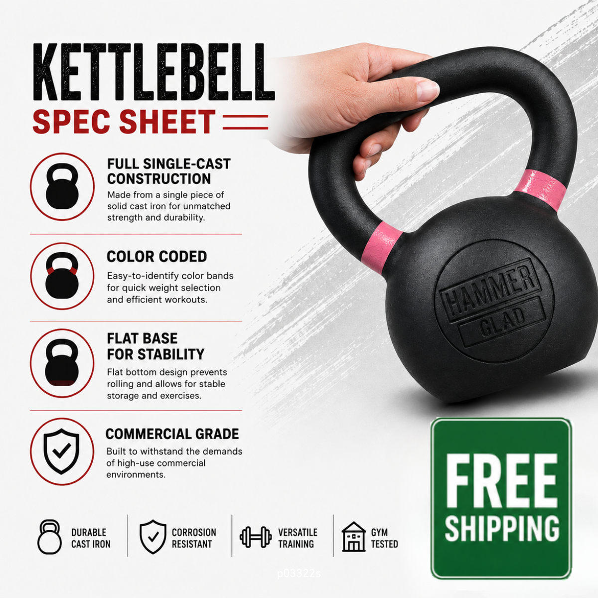 |FREE Nationwide Shipping| NEW Hammer Clad Premium Kettlebells – Commercial Grade Strength & Functional Training