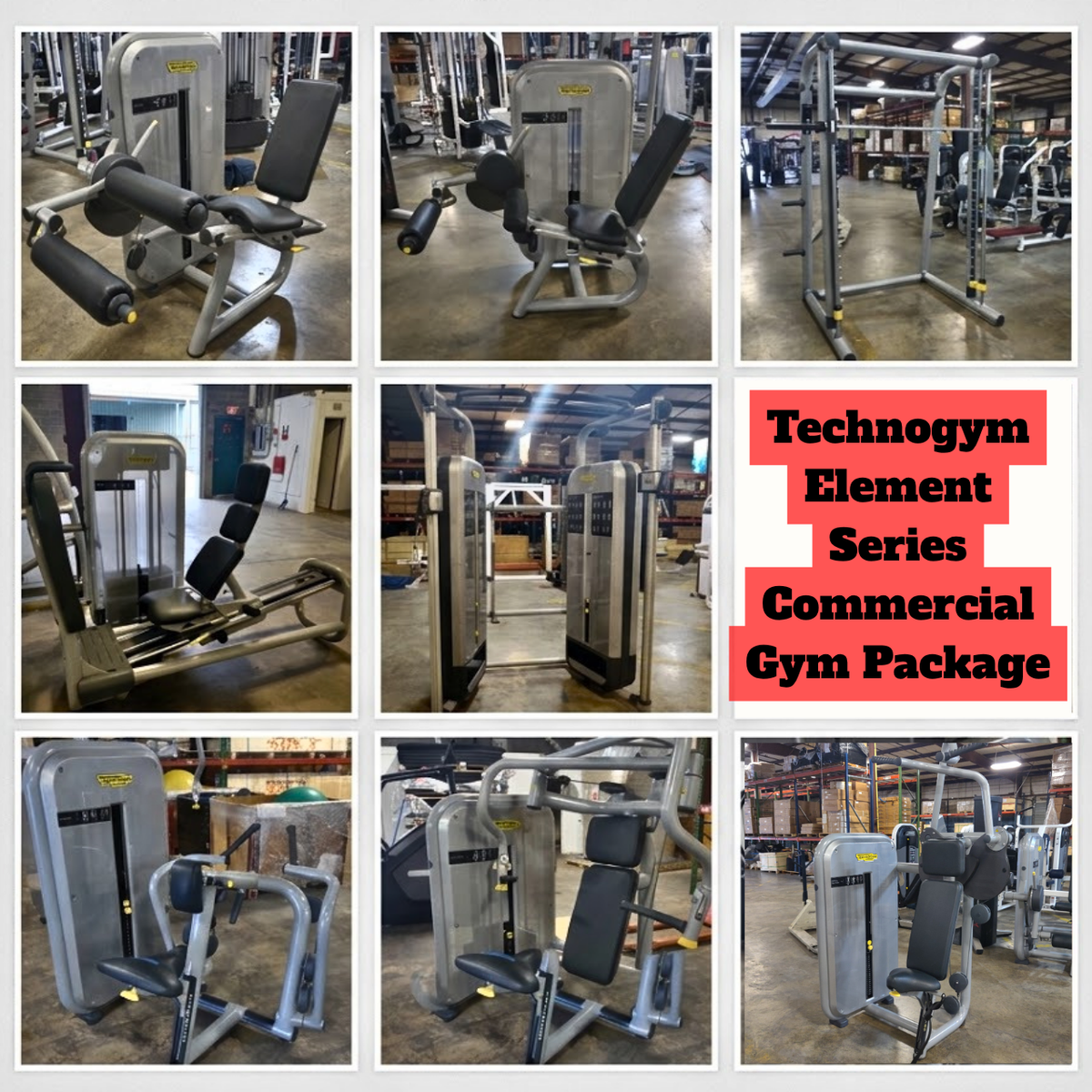 Technogym Element Series Commercial Gym Package – 8-Piece Full-Body Strength Training Package