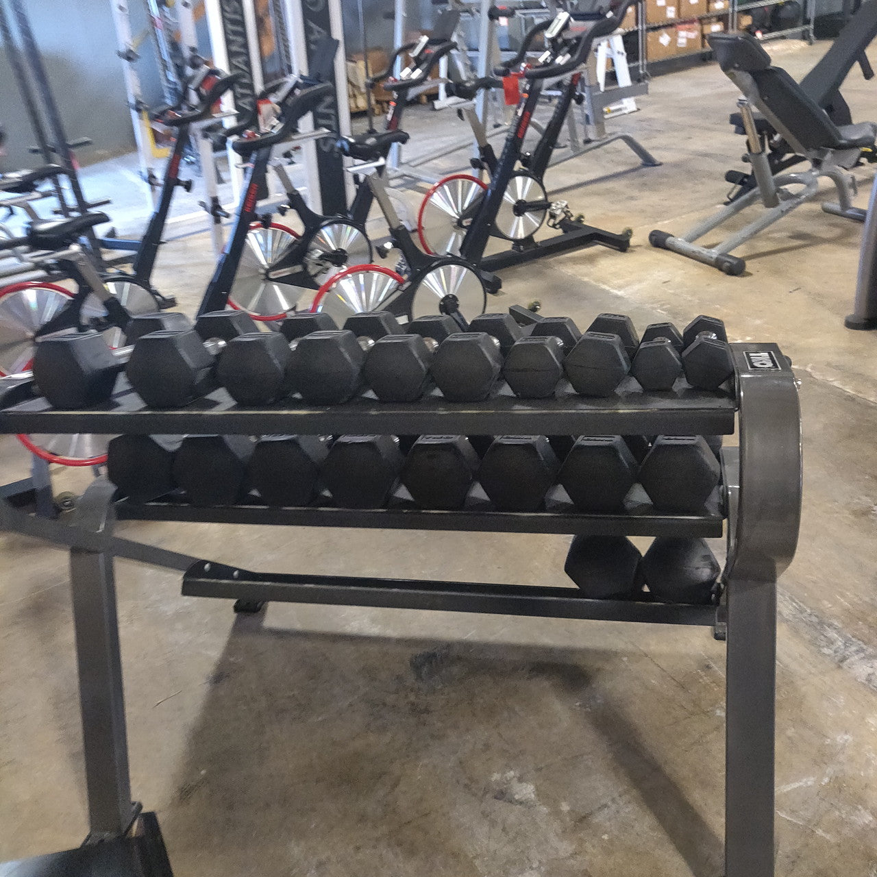 TKO 5-50 Dumbbell Set w/ Three Tier Horizontal Dumbbell Rack