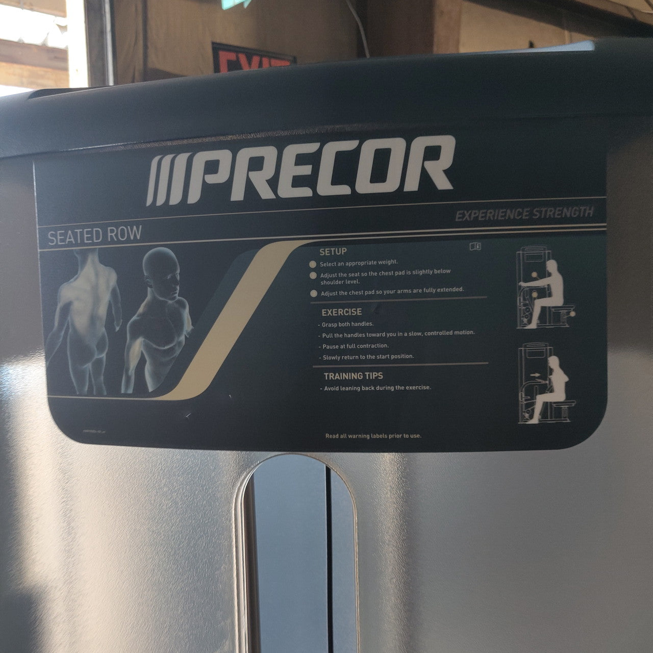 Precor Experience™ S-Line Seated Row – Commercial Selectorized Back Machine