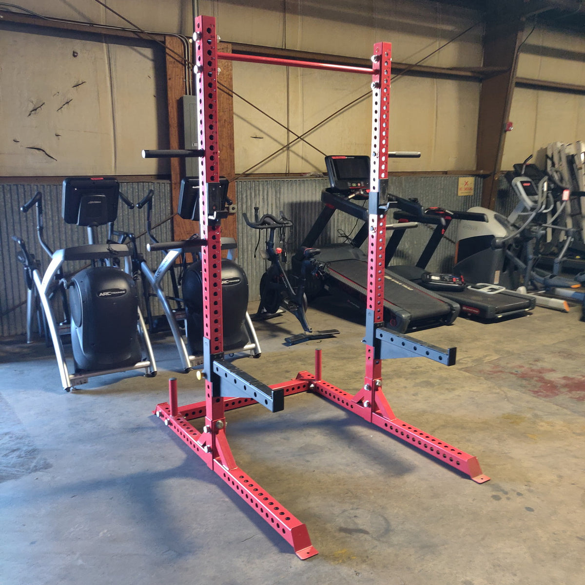 Fray Fitness 2-Post Squat Rack w/ Weight Storage (Need Dims)