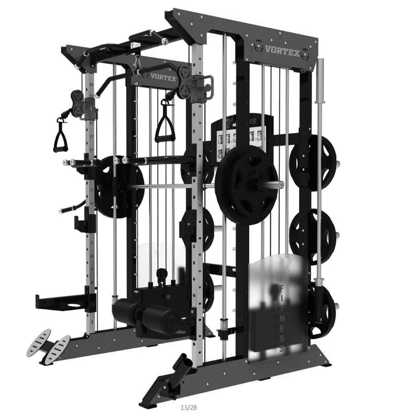 Light Commercial Universal Trainer Power Rack with Smith Machine and Functional Trainer