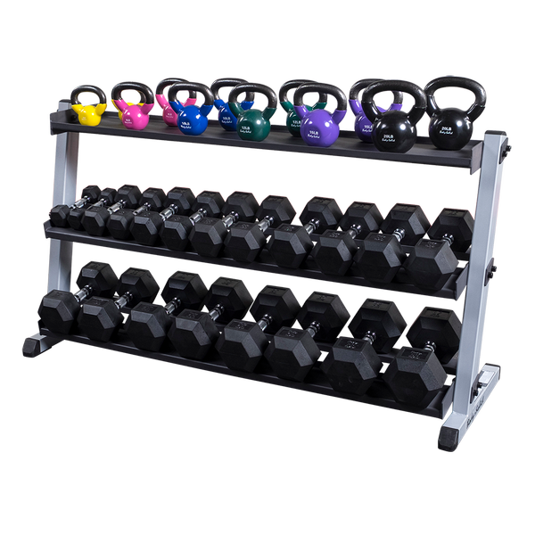 NEW Body Solid Dumbbell Rack Commercial Grade with Expandable 3rd Tier GDR60