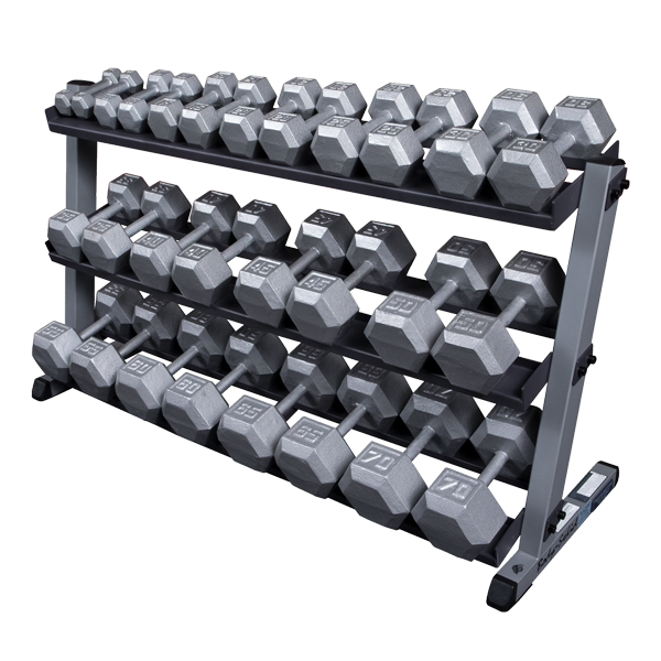 NEW Body Solid Dumbbell Rack Commercial Grade with Expandable 3rd Tier GDR60