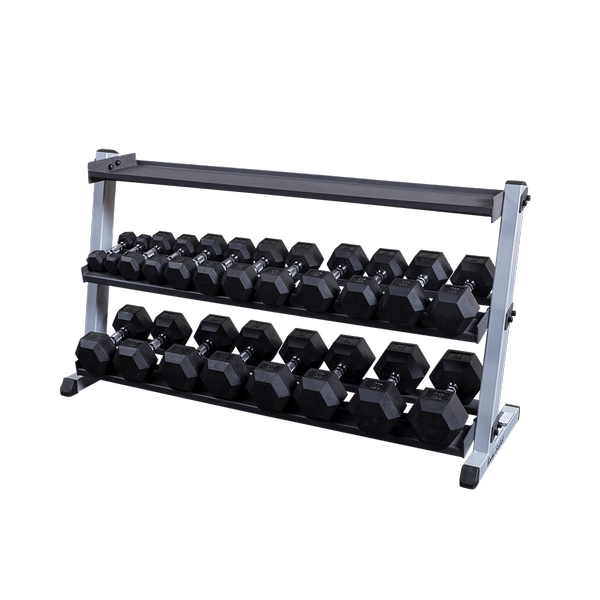 NEW Body Solid Dumbbell Rack Commercial Grade with Expandable 3rd Tier GDR60 3-Tier (with Kettlebell Rack)