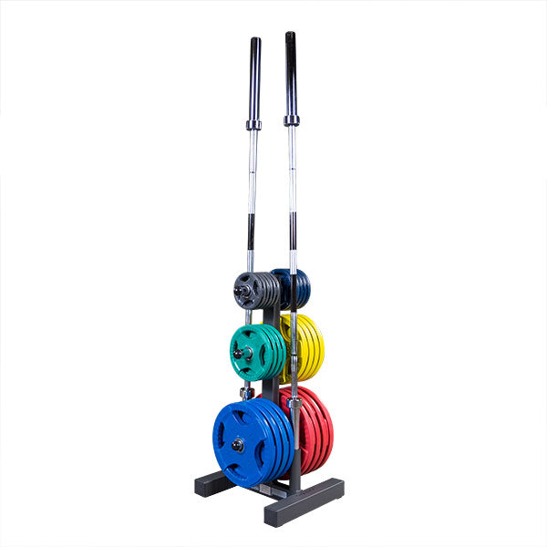 NEW Body Solid Olympic Weight Plate Tree Weight Rack with Barbell Holders Commercial Grade WT46
